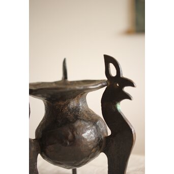 宮田藍堂 蝋型鋳造 うさぎ香炉　M255 