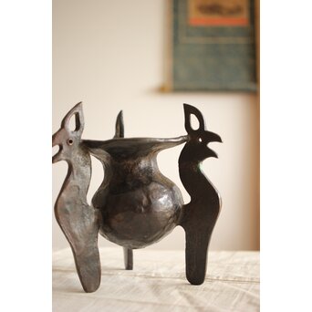 宮田藍堂 蝋型鋳造 うさぎ香炉　M255 