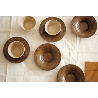 金谷五郎三郎 黄銅鎚起茶托5客　M256