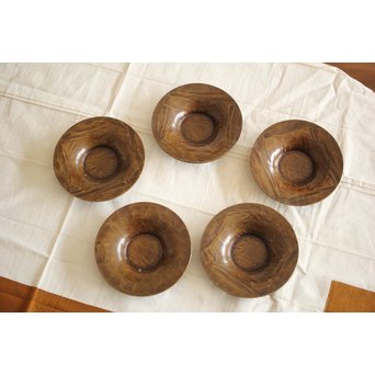 金谷五郎三郎 黄銅鎚起茶托5客　M256 