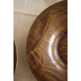 金谷五郎三郎 黄銅鎚起茶托5客　M256 