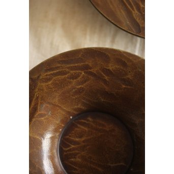 金谷五郎三郎 黄銅鎚起茶托5客　M256 