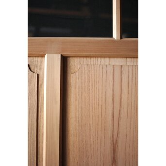 面取欅化粧 両面使いクリアガラス戸 2枚1組　GD0036Y 