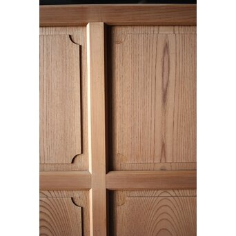 面取欅化粧 両面使いクリアガラス戸 2枚1組　GD0036Y 