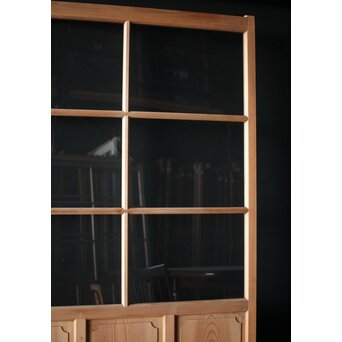 面取欅化粧 両面使いクリアガラス戸 2枚1組　GD0036Y 