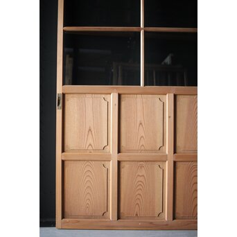 面取欅化粧 両面使いクリアガラス戸 2枚1組　GD0036Y 