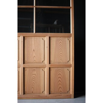 面取欅化粧 両面使いクリアガラス戸 2枚1組　GD0036Y 