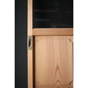 面取欅化粧 両面使いクリアガラス戸 2枚1組　GD0036Y 