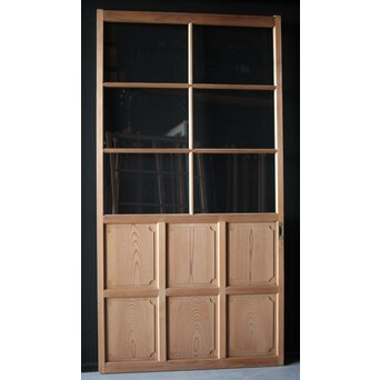 面取欅化粧 両面使いクリアガラス戸 2枚1組　GD0036Y 表A