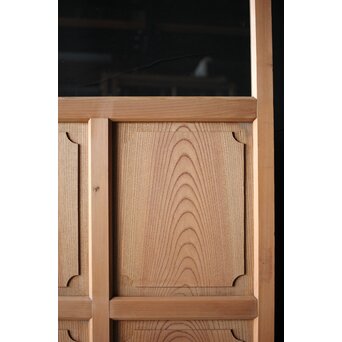 面取欅化粧 両面使いクリアガラス戸 2枚1組　GD0036Y 