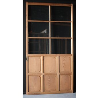 面取欅化粧 両面使いクリアガラス戸 2枚1組　GD0036Y 