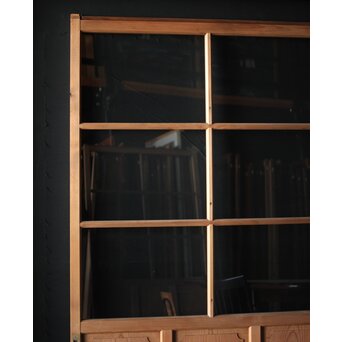 面取欅化粧 両面使いクリアガラス戸 2枚1組　GD0036Y 