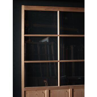 面取欅化粧 両面使いクリアガラス戸 2枚1組　GD0036Y 