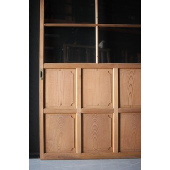 面取欅化粧 両面使いクリアガラス戸 2枚1組　GD0036Y 