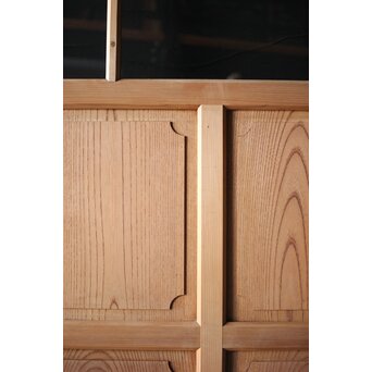 面取欅化粧 両面使いクリアガラス戸 2枚1組　GD0036Y 