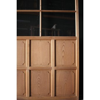 面取欅化粧 両面使いクリアガラス戸 2枚1組　GD0036Y 