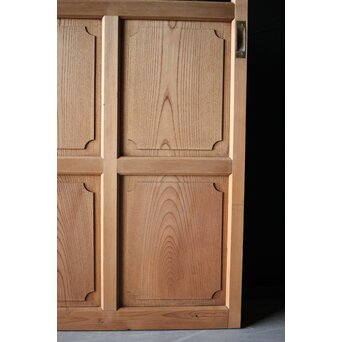 面取欅化粧 両面使いクリアガラス戸 2枚1組　GD0036Y 