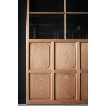 面取欅化粧 両面使いクリアガラス戸 2枚1組　GD0036Y 