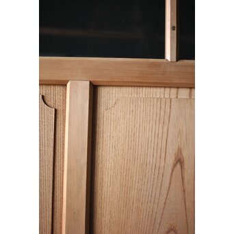 面取欅化粧 両面使いクリアガラス戸 2枚1組　GD0036Y 