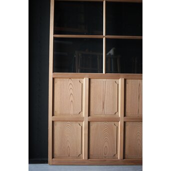 面取欅化粧 両面使いクリアガラス戸 2枚1組　GD0036Y 