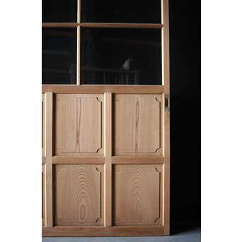 面取欅化粧 両面使いクリアガラス戸 2枚1組　GD0036Y 