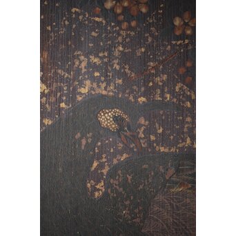 板絵帯戸 孔雀図 2枚1組　B1004Y 