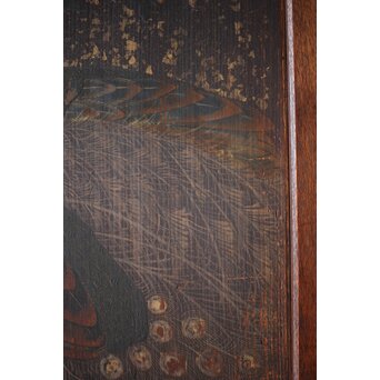 板絵帯戸 孔雀図 2枚1組　B1004Y 