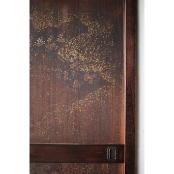 板絵帯戸 孔雀図 2枚1組　B1004Y 