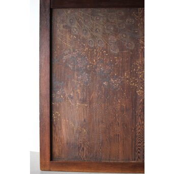 板絵帯戸 孔雀図 2枚1組　B1004Y 