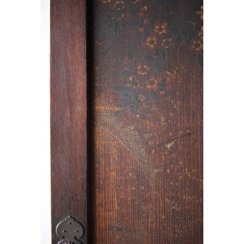 板絵帯戸 孔雀図 2枚1組　B1004Y 