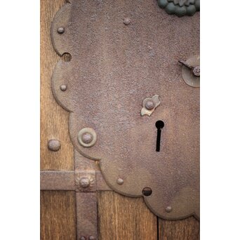 総欅白木格子蔵戸　W034YD 