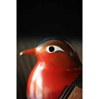 三代 鈴木表朔 鈴木雅也 乾漆鴛鴦香合　Q273 