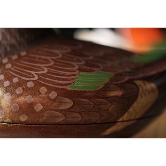 三代 鈴木表朔 鈴木雅也 乾漆鴛鴦香合　Q273 