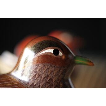 三代 鈴木表朔 鈴木雅也 乾漆鴛鴦香合　Q273 