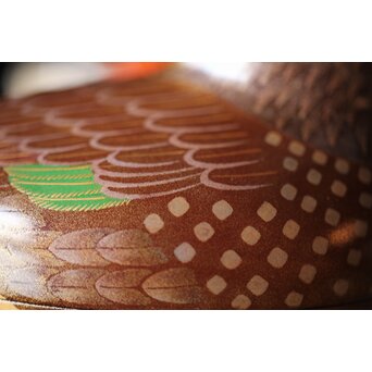 三代 鈴木表朔 鈴木雅也 乾漆鴛鴦香合　Q273 