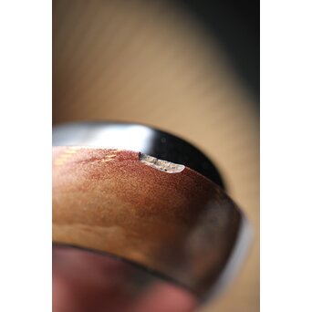 三代 鈴木表朔 鈴木雅也 乾漆鴛鴦香合　Q273 ホツあり