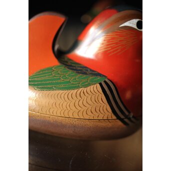 三代 鈴木表朔 鈴木雅也 乾漆鴛鴦香合　Q273 