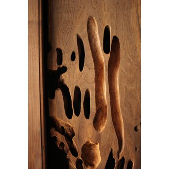 自然木/虫食手 堅木の欄間 2枚1組　R0094 