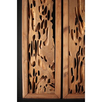 自然木/虫食手 堅木の欄間 2枚1組　R0094 