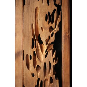 自然木/虫食手 堅木の欄間 2枚1組　R0094 