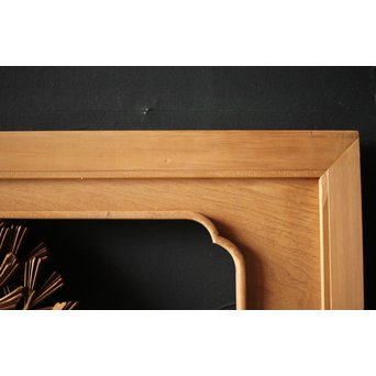 深彫井波彫刻 木彫欄間 松鶴鷹 2枚1組　R0097Y 