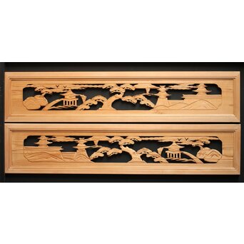 木彫欄間 2枚1組　R0100