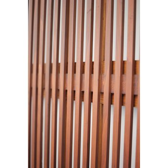 釘無 障子枠付 欅腰板の格子戸　L1050 