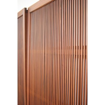 釘無 障子枠付 欅腰板の格子戸　L1050 