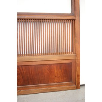 釘無 障子枠付 欅腰板の格子戸　L1050 