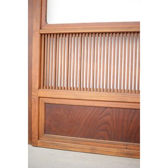 釘無 障子枠付 欅腰板の格子戸　L1050 