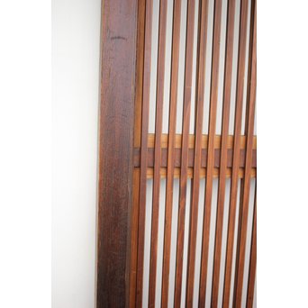 釘無 障子枠付 欅腰板の格子戸　L1050 