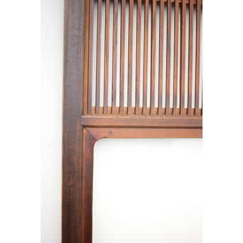 釘無 障子枠付 欅腰板の格子戸　L1050 