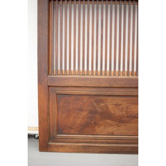釘無 障子枠付 欅腰板の格子戸　L1050 