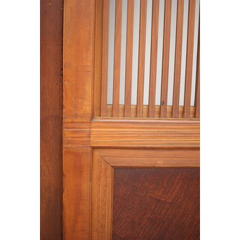 釘無 障子枠付 欅腰板の格子戸　L1050 